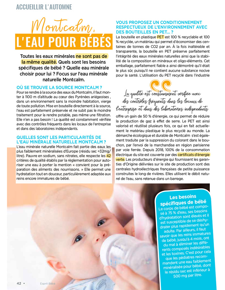 Quelle eau pour bébé ?